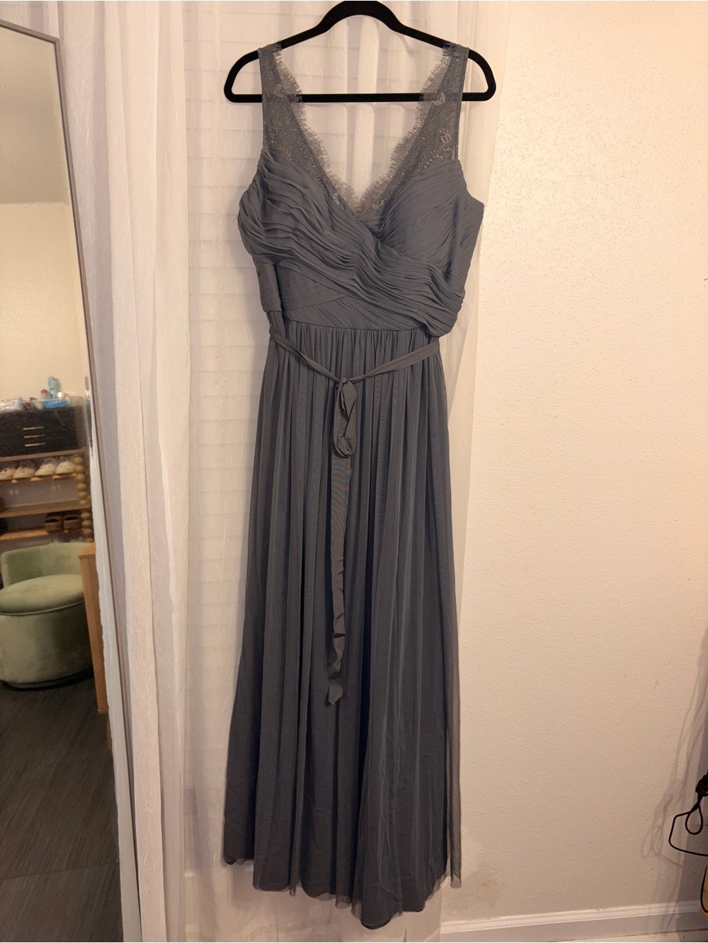 Hitherto x BHLDN Fleur Dress in a dark gray/pewter